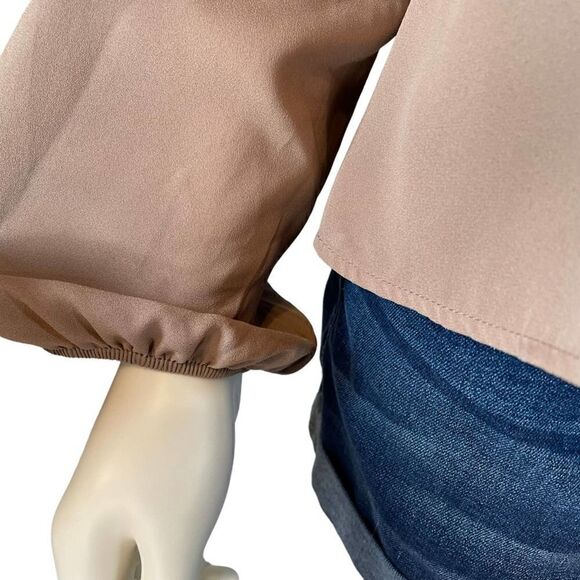 Meraki Long Balloon Sleeve Blouse Brown - Picture 4 of 11